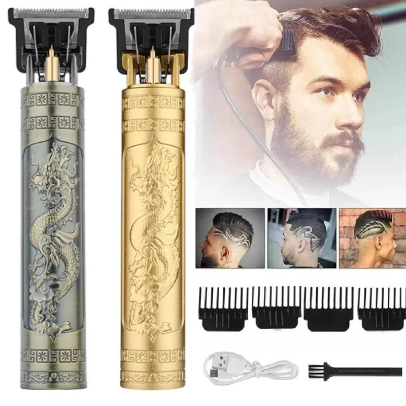 Men'S Grooming Product - T9電動ひげトリマー コードレスヘアクリッパー メンズ用 4種類のガイドコーム付き ブラシ USB-Cワイヤー