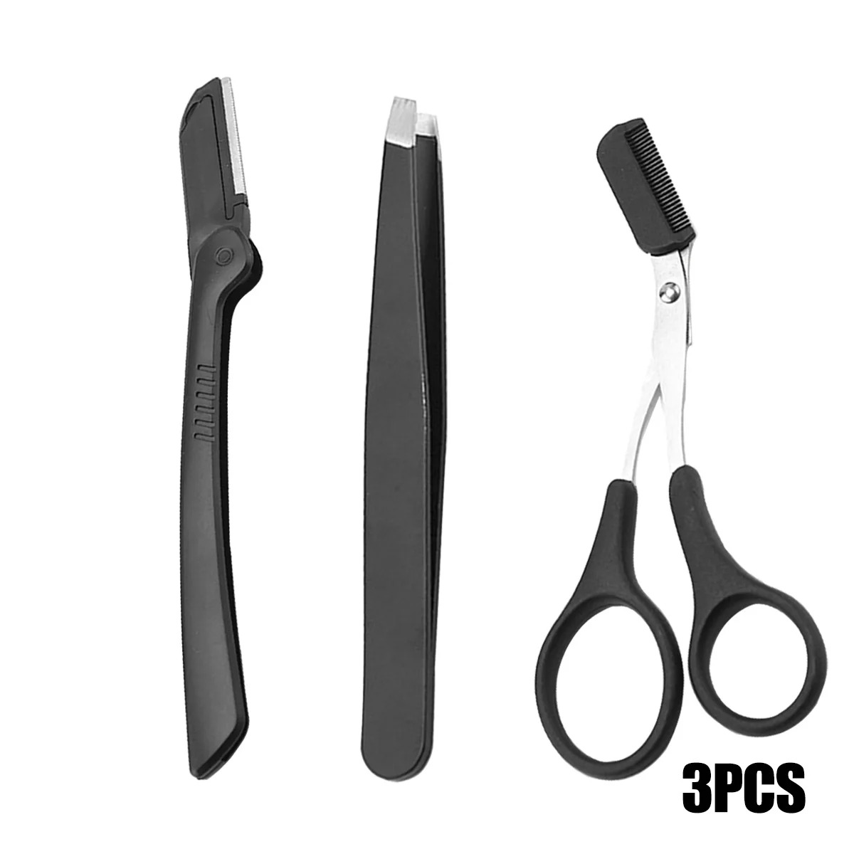 Men'S Grooming Eyebrow Shape - ステンレス製眉毛グルーミングキット – プロ仕様のコーム、ハサミ、トリマーツールセット、女性と男性のための必須の眉毛シェーピングキット