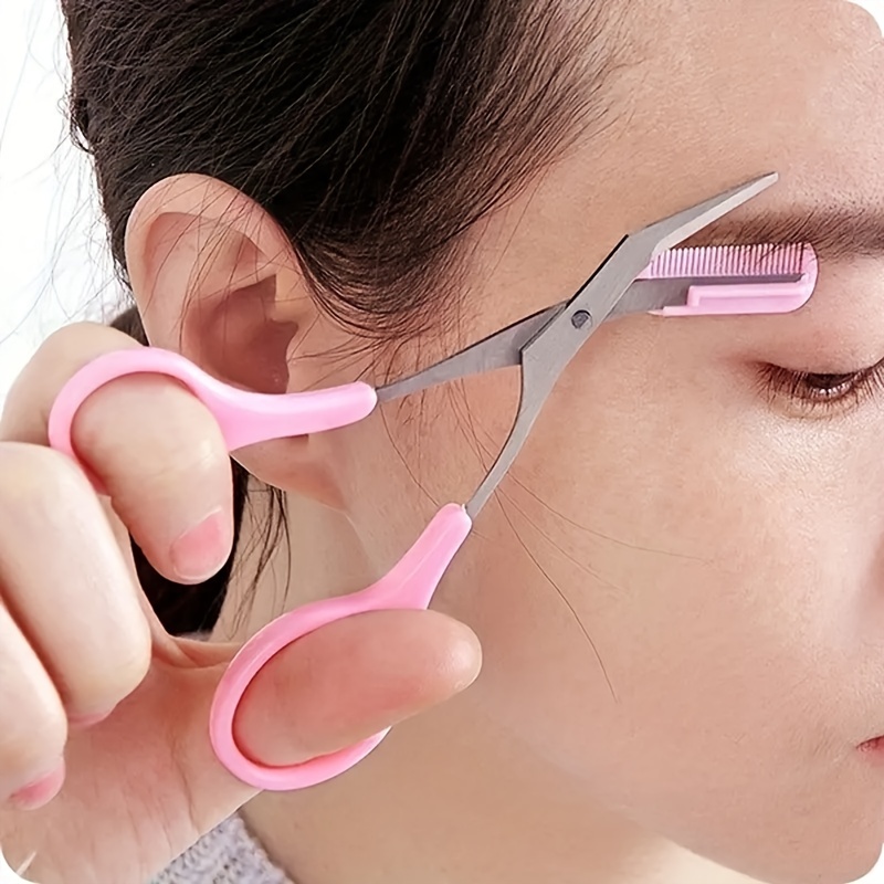 Men'S Grooming Eyebrow Shape - 眉毛トリマーはさみコーム付き女性女性男性脱毛グルーミング整形ステンレス鋼眉毛リムーバーメイクアップツール