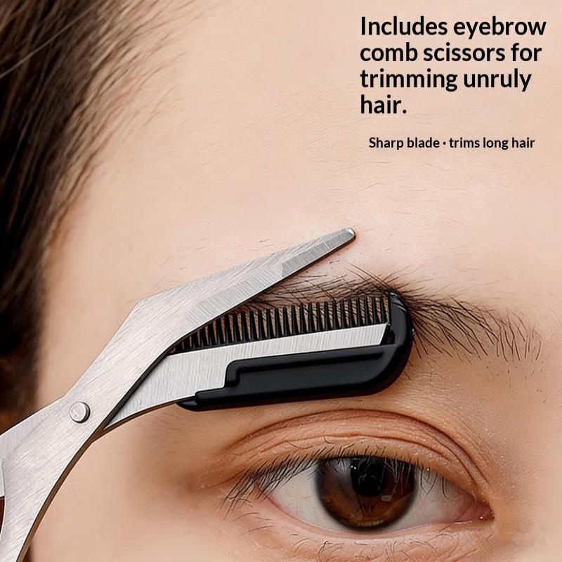 Men'S Grooming Eyebrow Shape - ステンレス製3ピース眉毛グルーミングキット 女性と男性用 サロン級眉毛シェーピングセット デイリーケア用