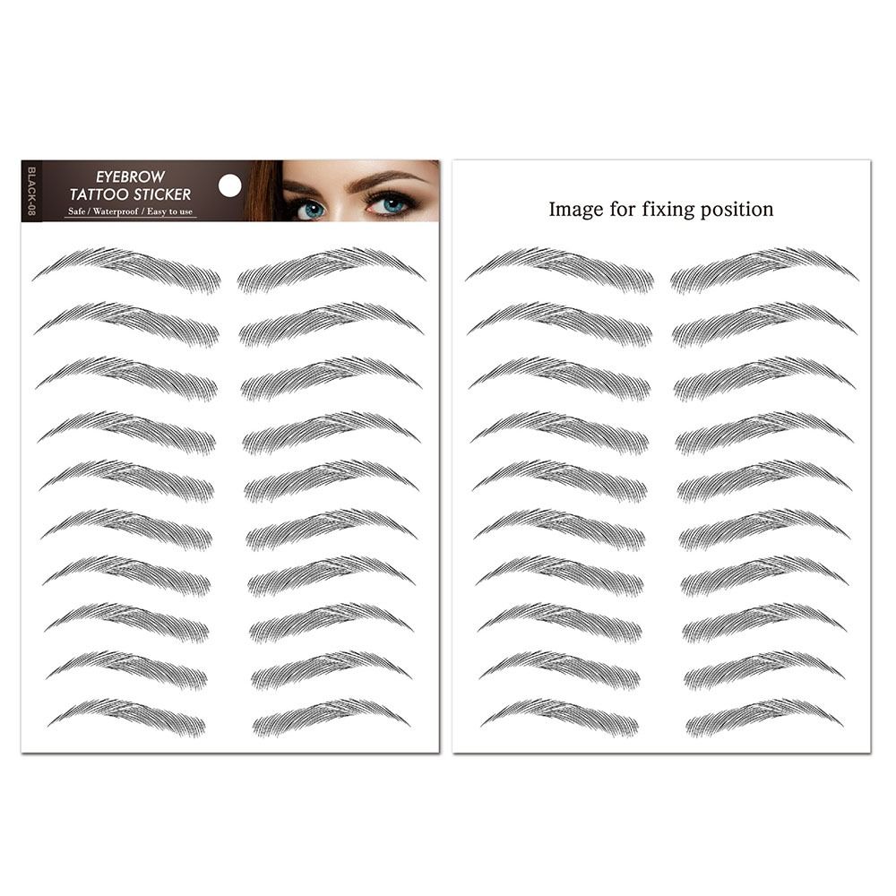 Men'S Grooming Eyebrow Shape - 3Dつけ眉毛メイクアップツール、眉ステッカー、シミュレーションアイブロウ、水転写デカール、6D眉毛タトゥーステッカー