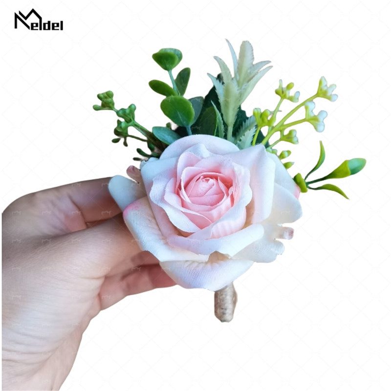 Men'S Grooming For Wedding - ボタンホールの結婚披露宴、ゲストのための花の花輪、ダブルアクセサリー、シミュレーションローズ、ブローチピン
