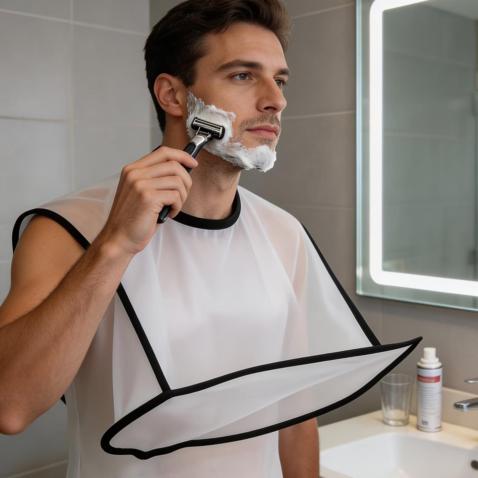 Mens Grooming Barber - ひげエプロン 折りたたみ式シェービングビブ 口ひげトリミングキャッチャー メンズグルーミングツール 旅行用 ホームサロン