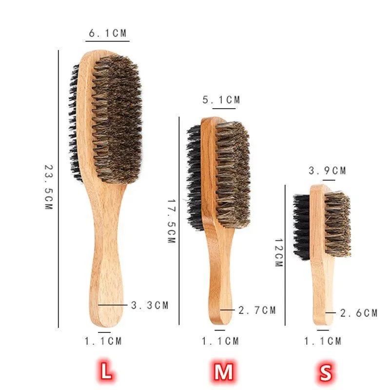 Men'S Grooming Product - 天然木製ハンドルと毛が付いたひげブラシ、男性のグルーミングとスタイリングに最適
