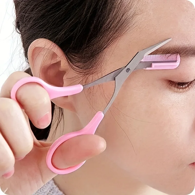 Men'S Grooming Eyebrow Shape - 眉毛トリマーはさみコーム付き女性女性男性脱毛グルーミング整形ステンレス鋼眉毛リムーバーメイクアップツール