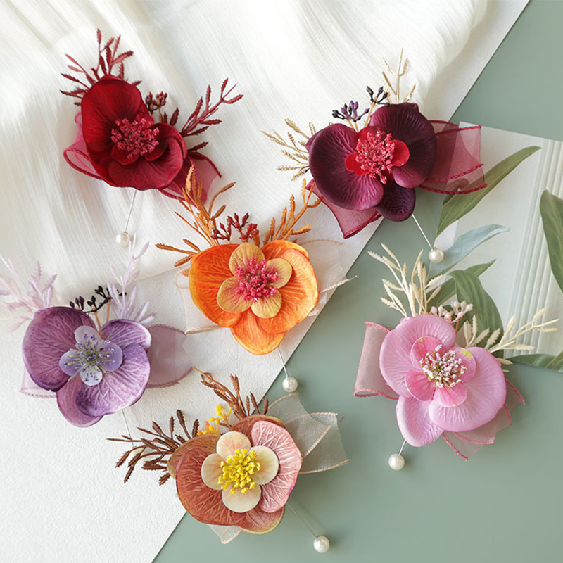 Men'S Grooming For Wedding - 25077 リストコサージュとブートニア 花嫁の手首に飾るブートニア 花嫁介添人用ブートニア 男性用ブートニア 新郎介添人用ブートニア