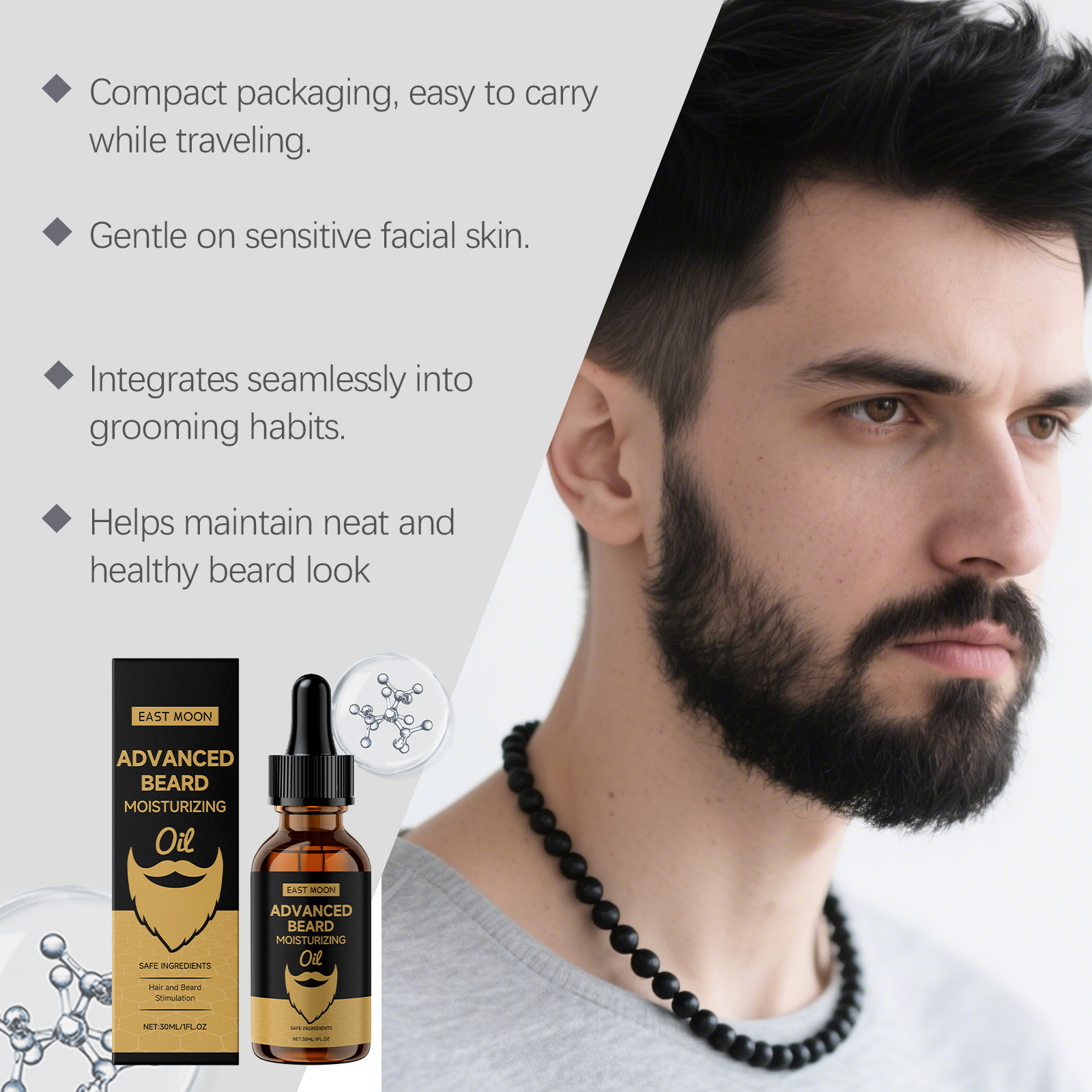 イーストムーン ローズマリーひげ軟化オイル 強化保湿 ドライ - Beard Oil Growth のレビューと価格