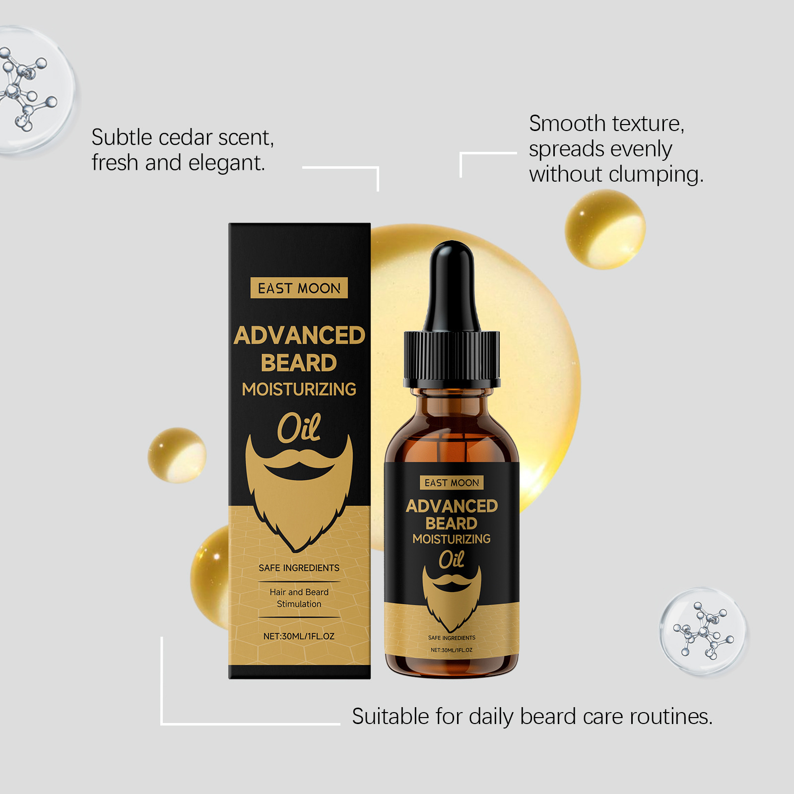 イーストムーン ローズマリーひげ軟化オイル 強化保湿 ドライ - Beard Oil Growth のレビューと価格