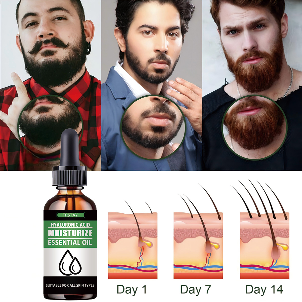 100% 天然加速顔の毛の成長ひげエッセンシャルオイル髪とひ - Men'S Grooming Product のレビューと価格