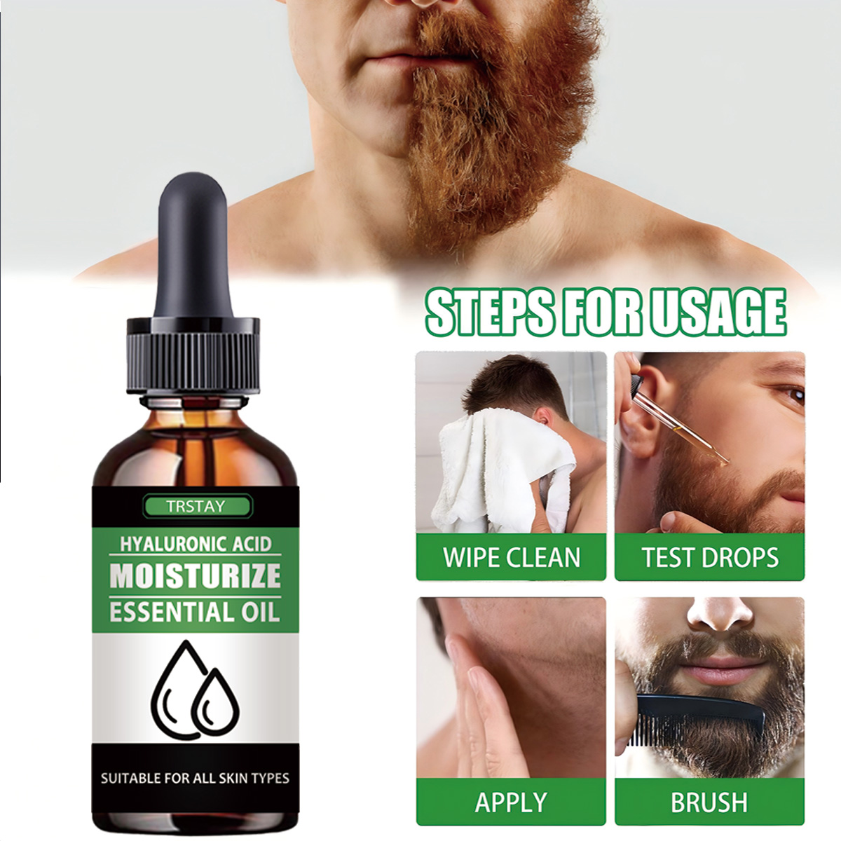 100% 天然加速顔の毛の成長ひげエッセンシャルオイル髪とひ - Men'S Grooming Product のレビューと価格