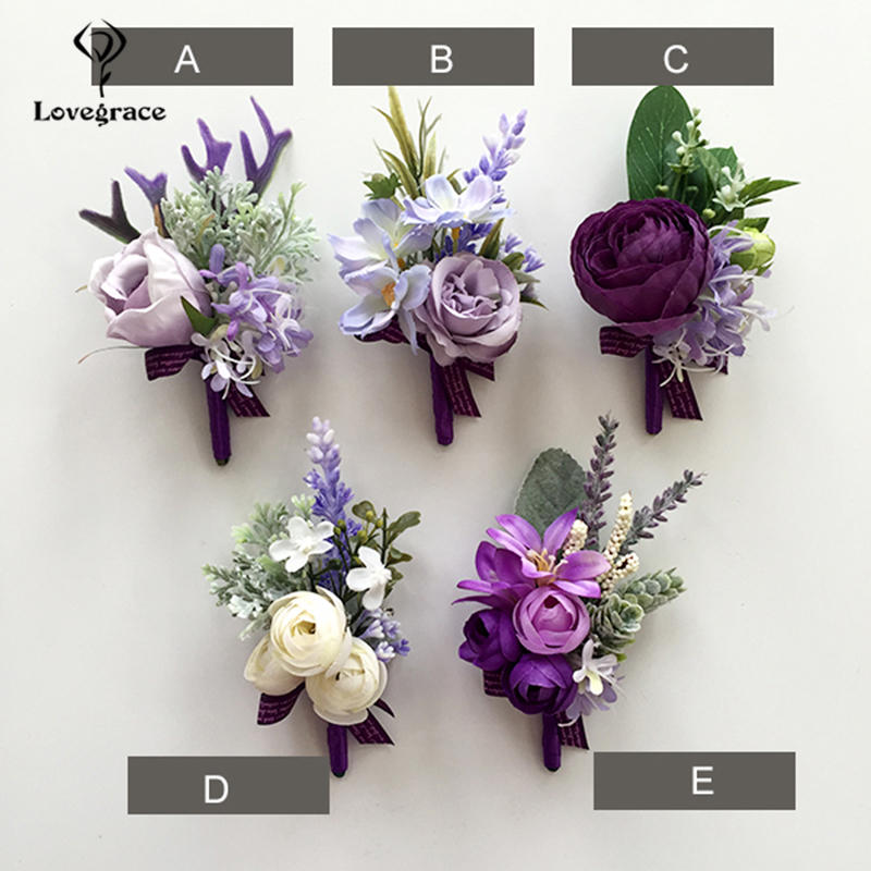 Lovegrace-男性用の造花,手首,コサージ,花嫁介添人 - Men'S Grooming For Wedding のレビューと価格