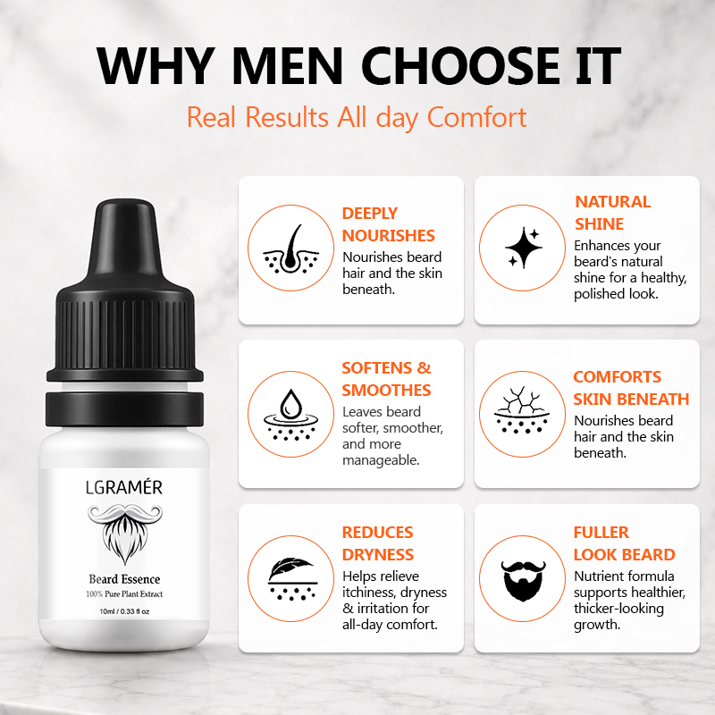 男性用ひげ成長血清 顔の毛包に栄養を与える ひげの脱落を軽減 - Beard Oil Growth のレビューと価格