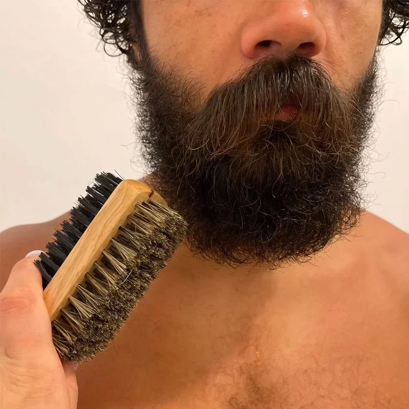 天然木製ハンドルと毛が付いたひげブラシ、男性のグルーミングと - Men'S Grooming Product のレビューと価格