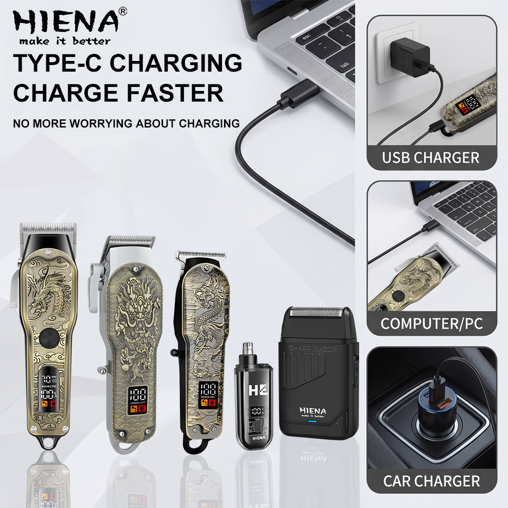HIENA 5個入りプロフェッショナルヘアクリッパー メンズ - Mens Grooming Barber のレビューと価格