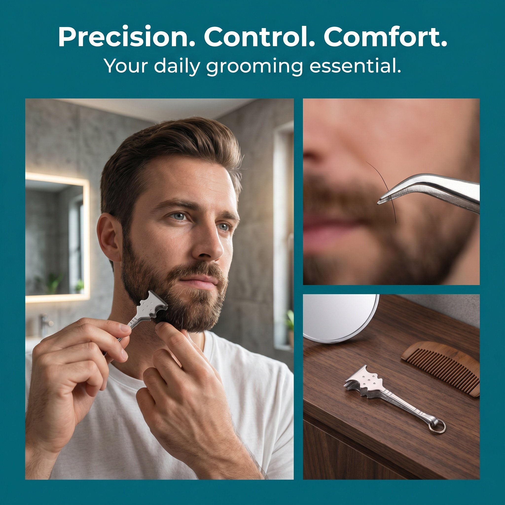ギター型ステンレス鋼製ひげピンセットワイドチップ脱毛ツール顔 - Men'S Grooming Eyebrow Shape のレビューと価格