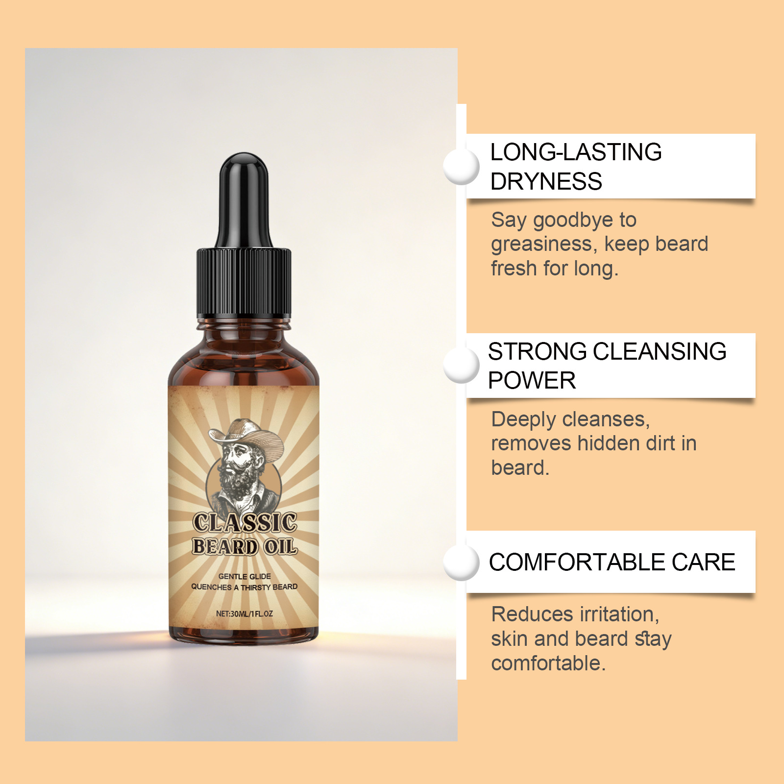 ひげの成長ケア エッセンシャルオイル 滑らかさを向上 オイル - Beard Oil Growth のレビューと価格