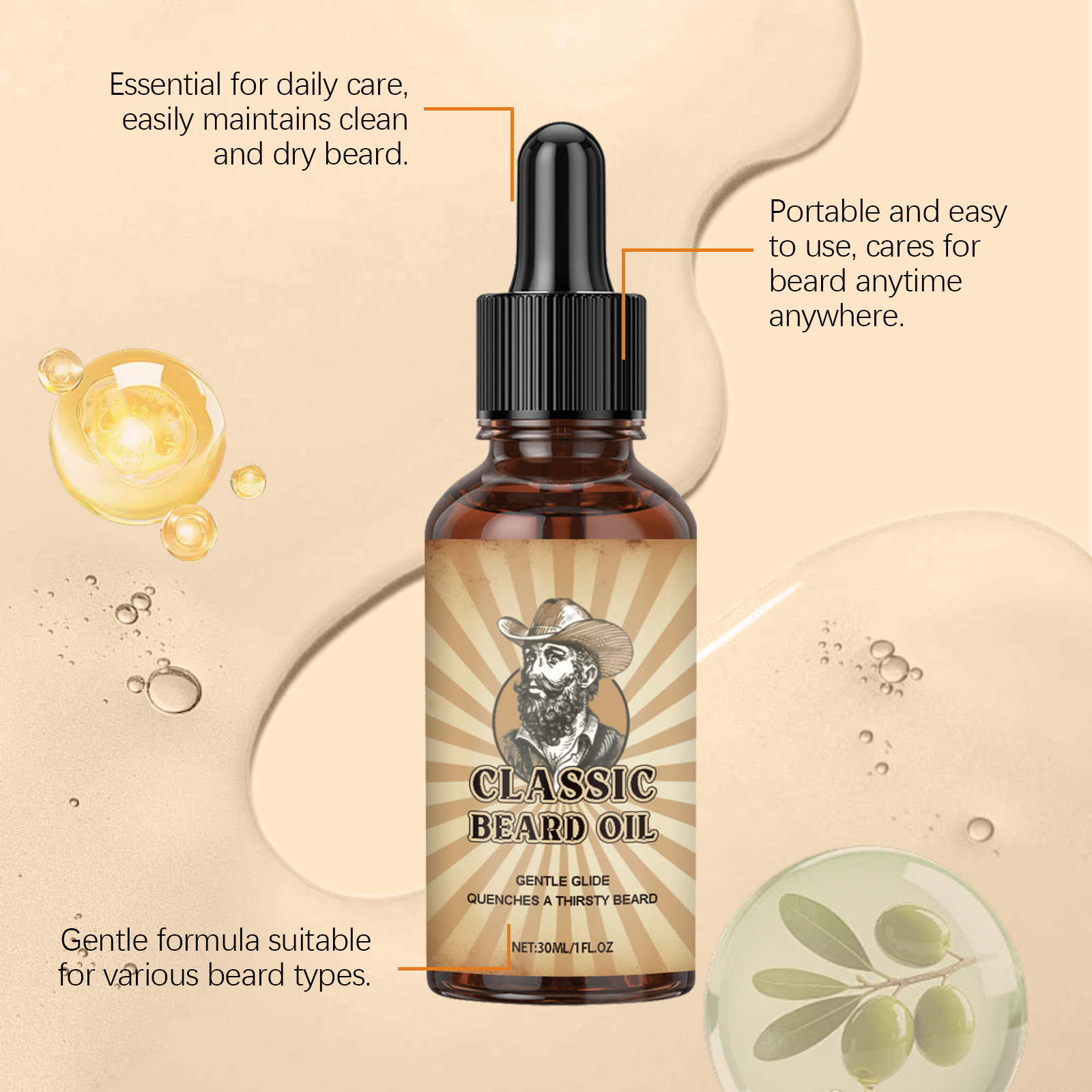 ひげの成長ケア エッセンシャルオイル 滑らかさを向上 オイル - Beard Oil Growth のレビューと価格